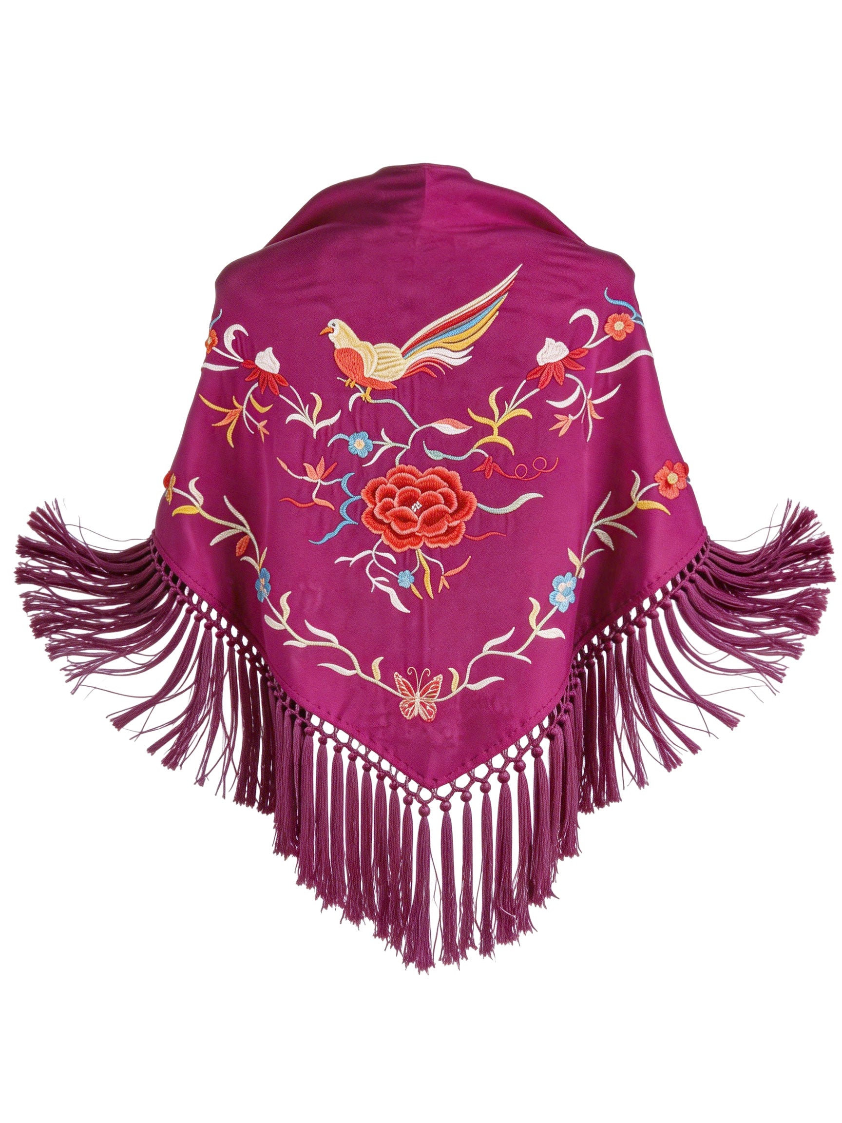 Súper oferta ! Mantón de Flamenco de Chiffón con Bordado de Pájaro  - 1.5m x 0.5m