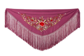 Súper oferta !Mantón Flamenco Bordado Clásico – de Chiffón 140 X 50 cm con flecos largos 30cm