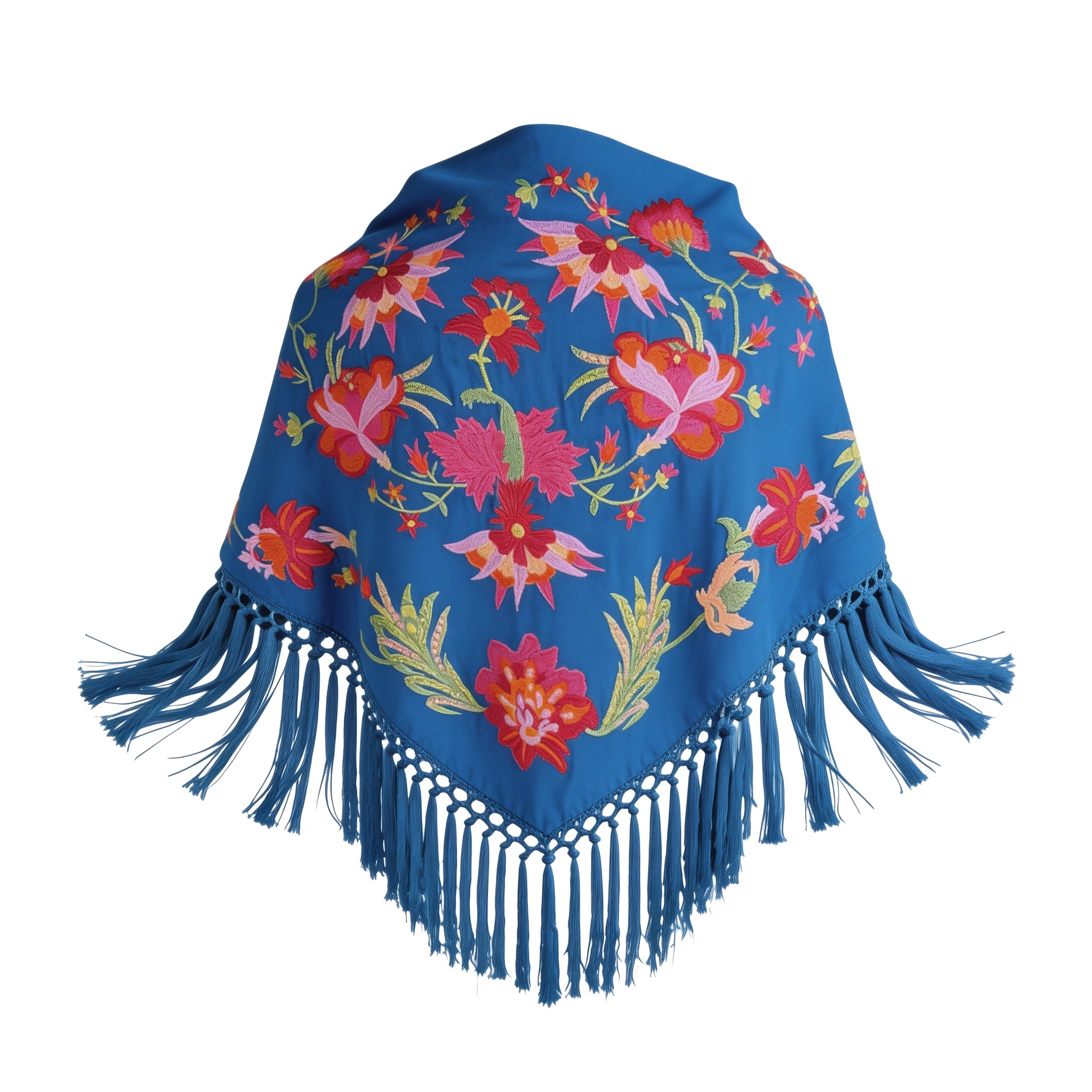 Manton de Flamenca Bordado Dalia – Ligero con Flecos