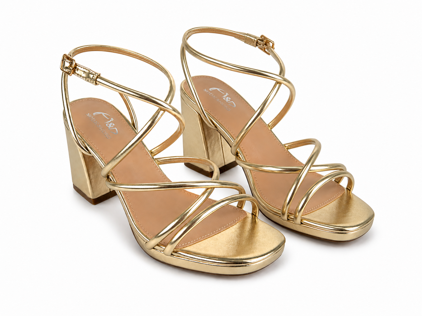 Sandalias de tacón ancho para mujer | Tiras finas con hebilla | Elegantes y cómodas para verano