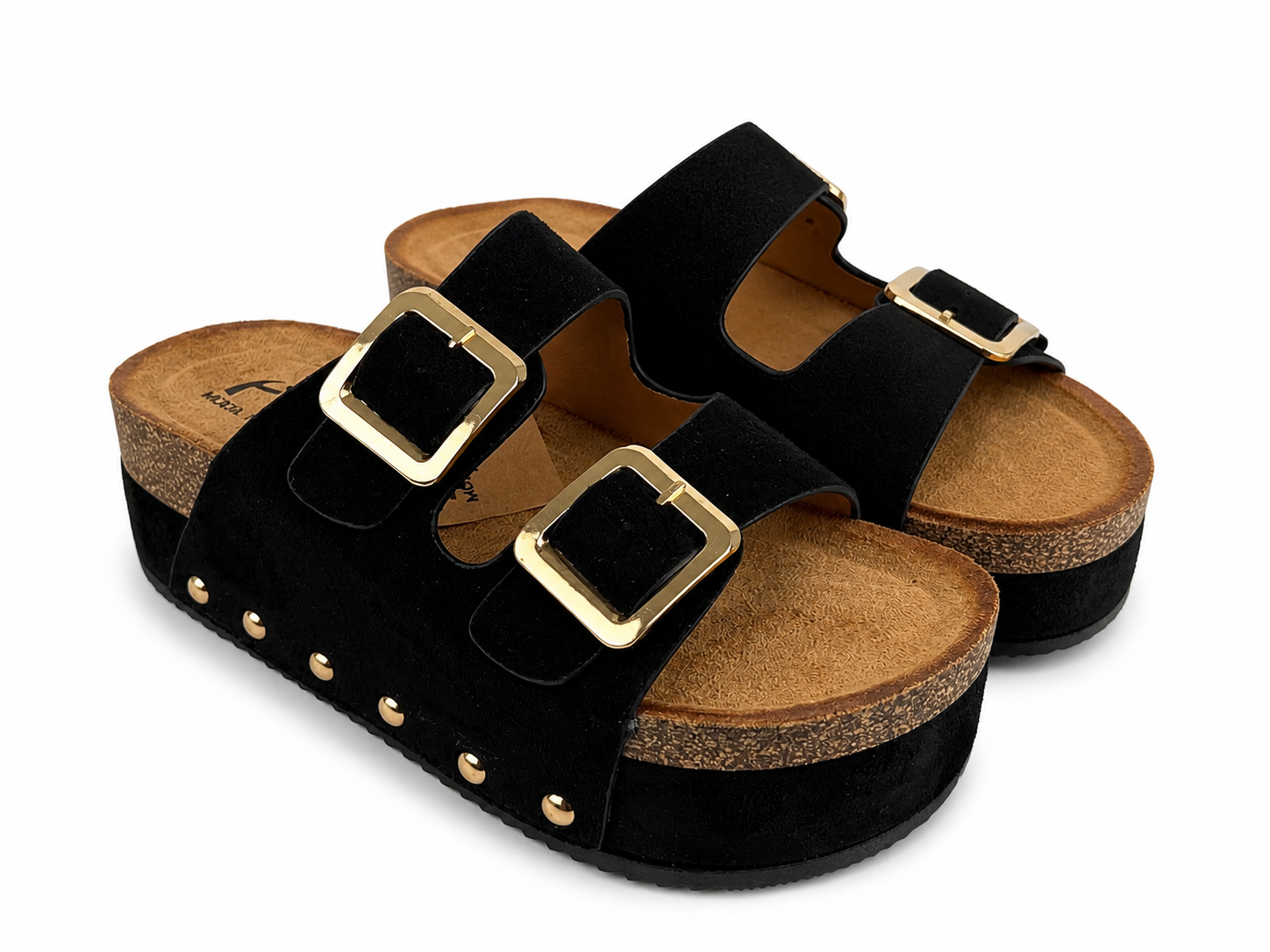 Sandalias de plataforma con doble hebilla para mujer | Estilo corcho, cómodas y antideslizantes | Perfectas para verano