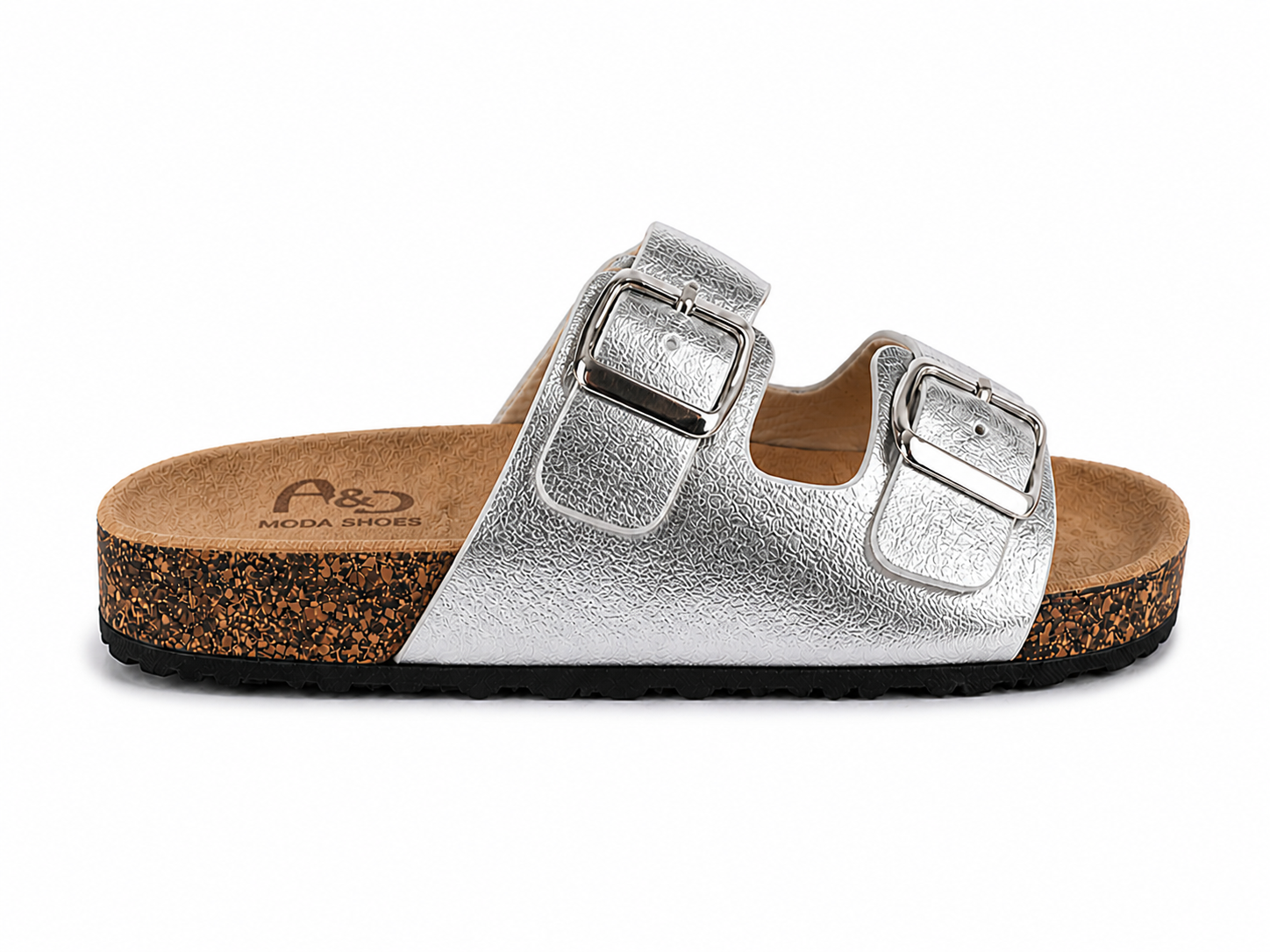 Sandalias de corcho con doble hebilla para mujer | Cómodas, ligeras y antideslizantes | Perfectas para verano