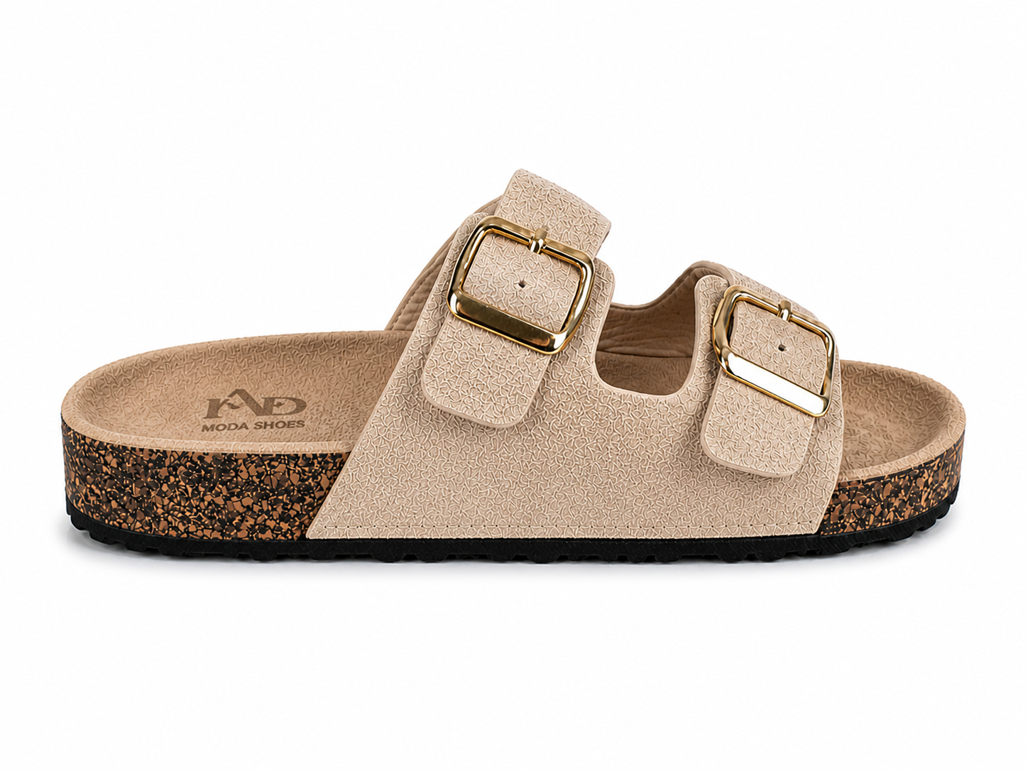 Sandalias de corcho con doble hebilla para mujer | Cómodas, ligeras y antideslizantes | Perfectas para verano
