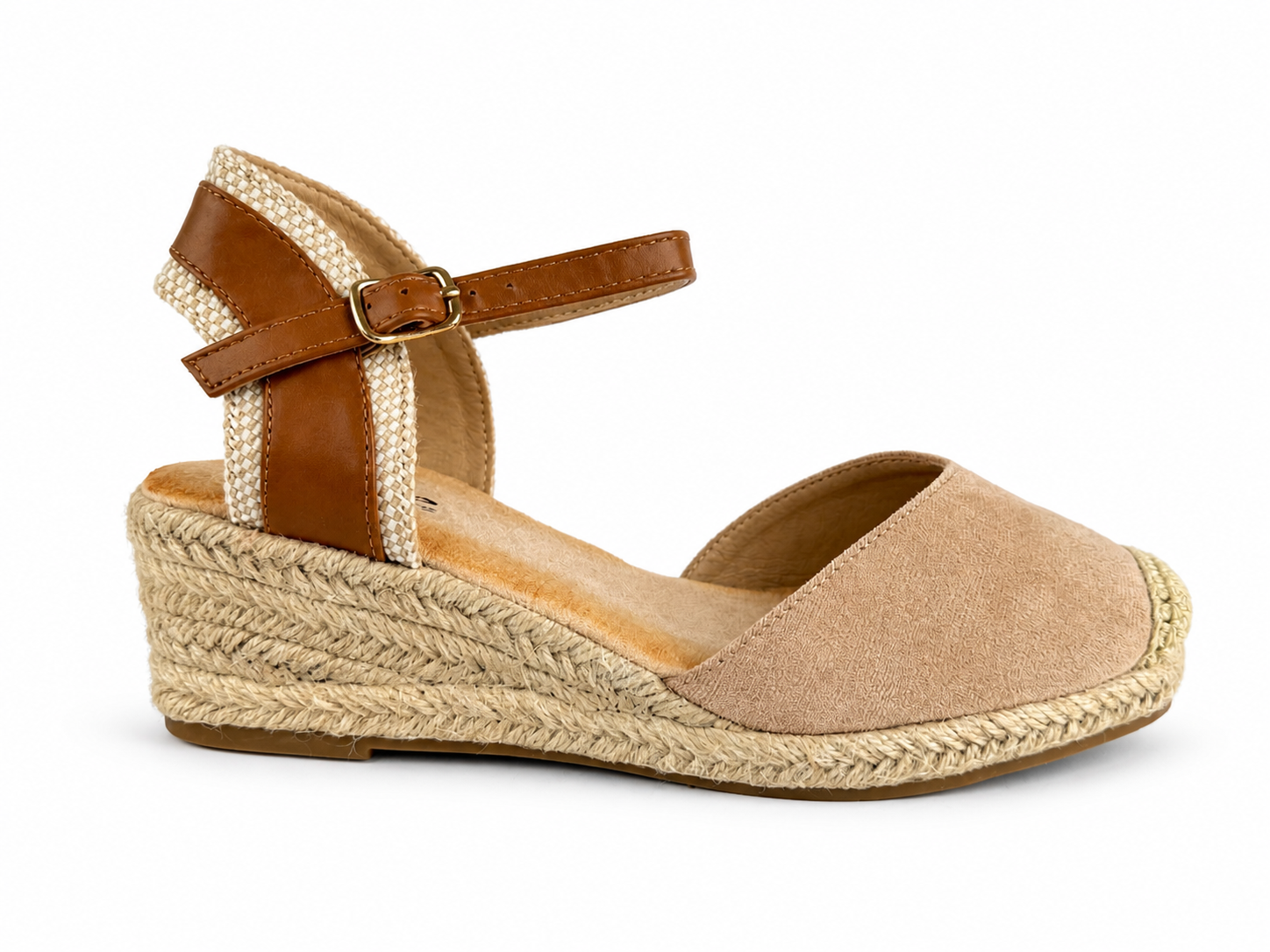 Sandalias de esparto con cuña para mujer | Alpargatas cómodas con pulsera al tobillo | Estilo verano mediterráneo