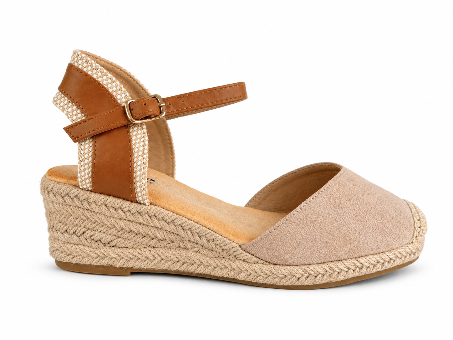 Sandalias de esparto con cuña para mujer | Alpargatas cómodas con pulsera al tobillo | Estilo verano mediterráneo