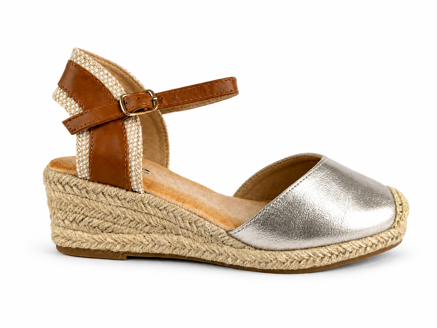 Sandalias de esparto con cuña para mujer | Alpargatas cómodas con pulsera al tobillo | Estilo verano mediterráneo