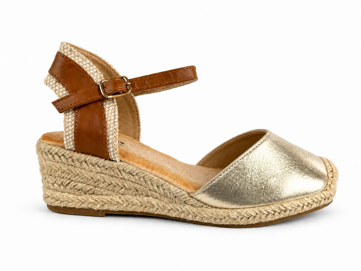 Sandalias de esparto con cuña para mujer | Alpargatas cómodas con pulsera al tobillo | Estilo verano mediterráneo