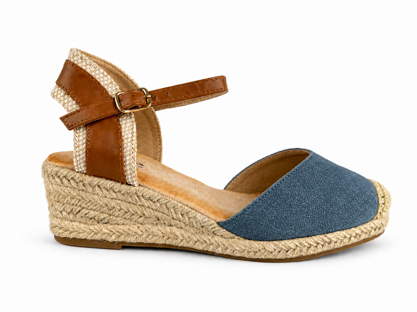 Sandalias de esparto con cuña para mujer | Alpargatas cómodas con pulsera al tobillo | Estilo verano mediterráneo