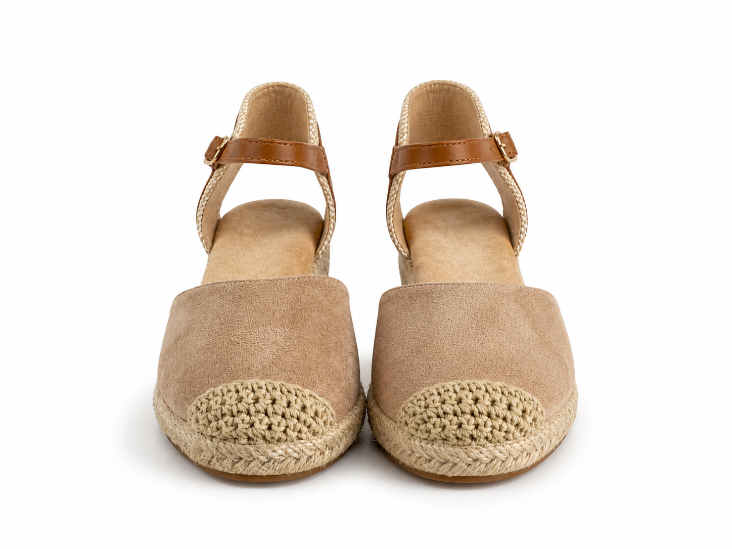Sandalias de esparto con cuña para mujer | Alpargatas cómodas con pulsera al tobillo | Estilo verano mediterráneo