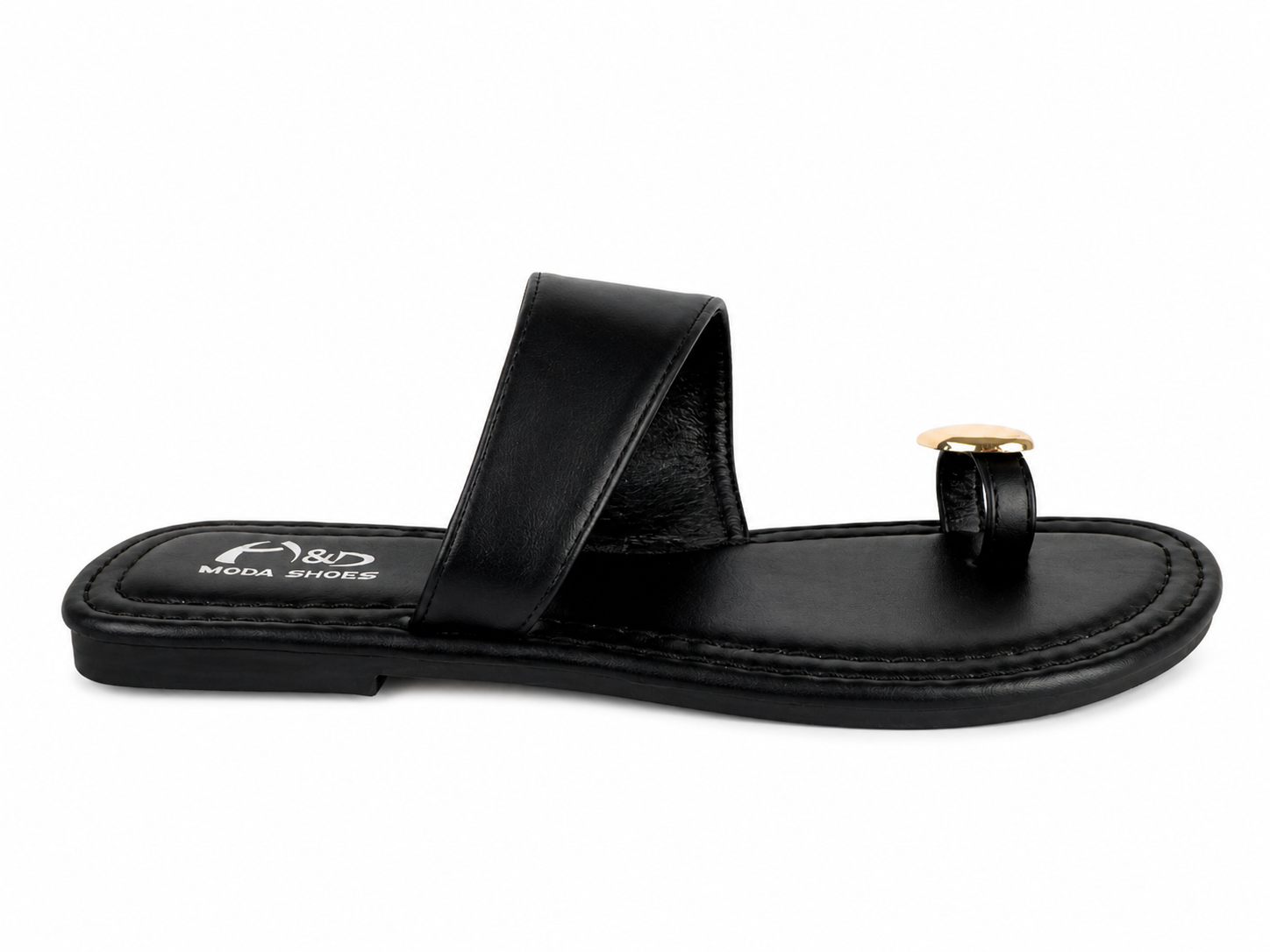 Sandalias planas tipo pala para mujer | Diseño dedo con detalle metálico | Cómodas, ligeras y elegantes para verano