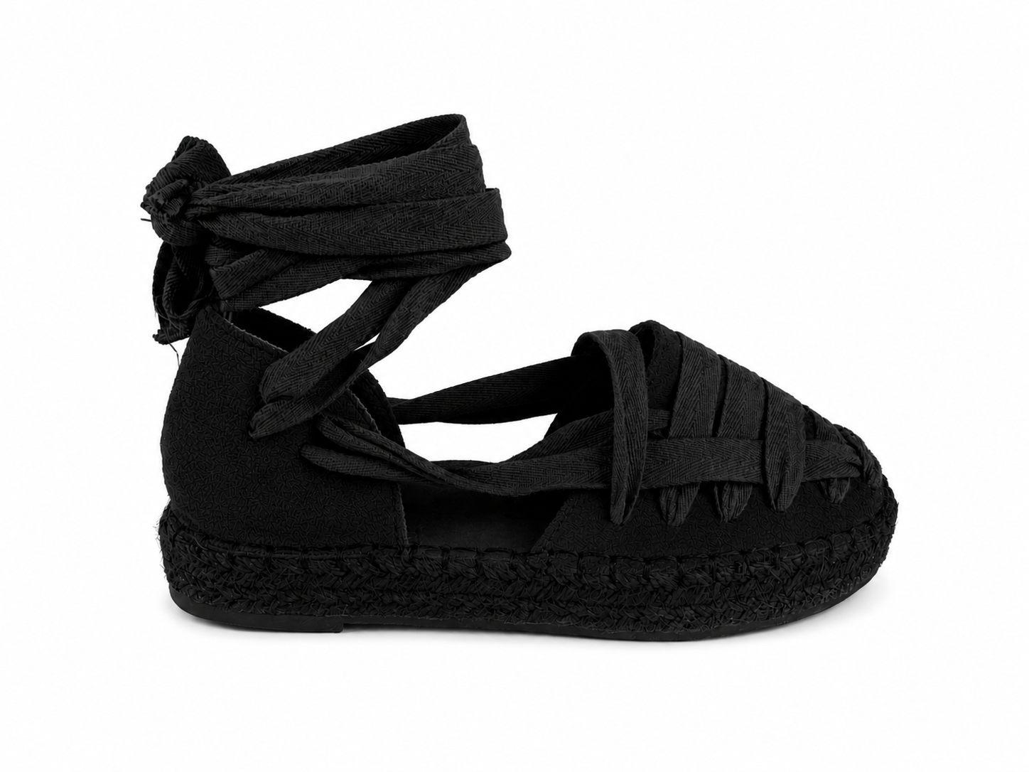 Alpargatas planas para mujer | Sandalias de esparto con tiras cruzadas y cordones al tobillo | Estilo boho para verano