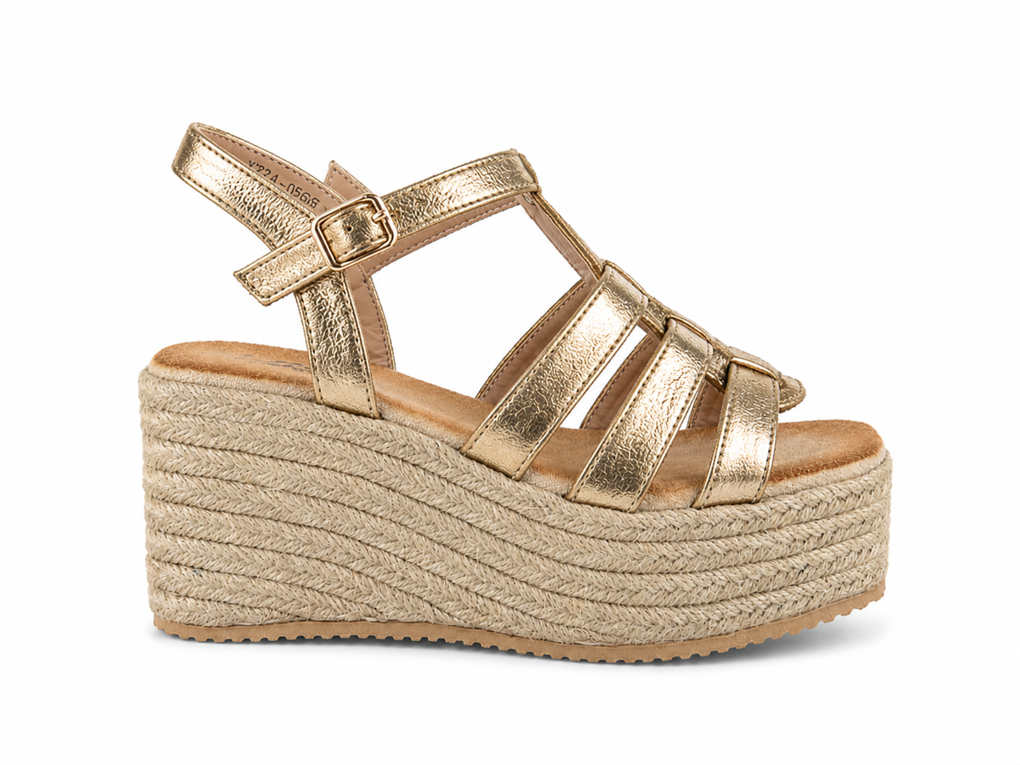 Sandalias de esparto con cuña y plataforma para mujer | Tiras anchas con hebilla ajustable | Cómodas y elegantes para verano