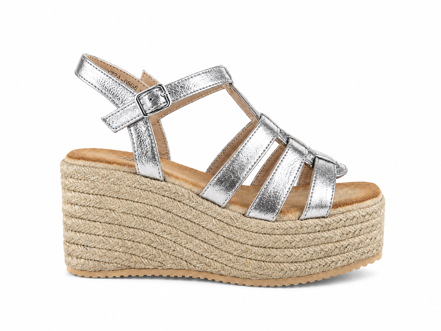 Sandalias de esparto con cuña y plataforma para mujer | Tiras anchas con hebilla ajustable | Cómodas y elegantes para verano