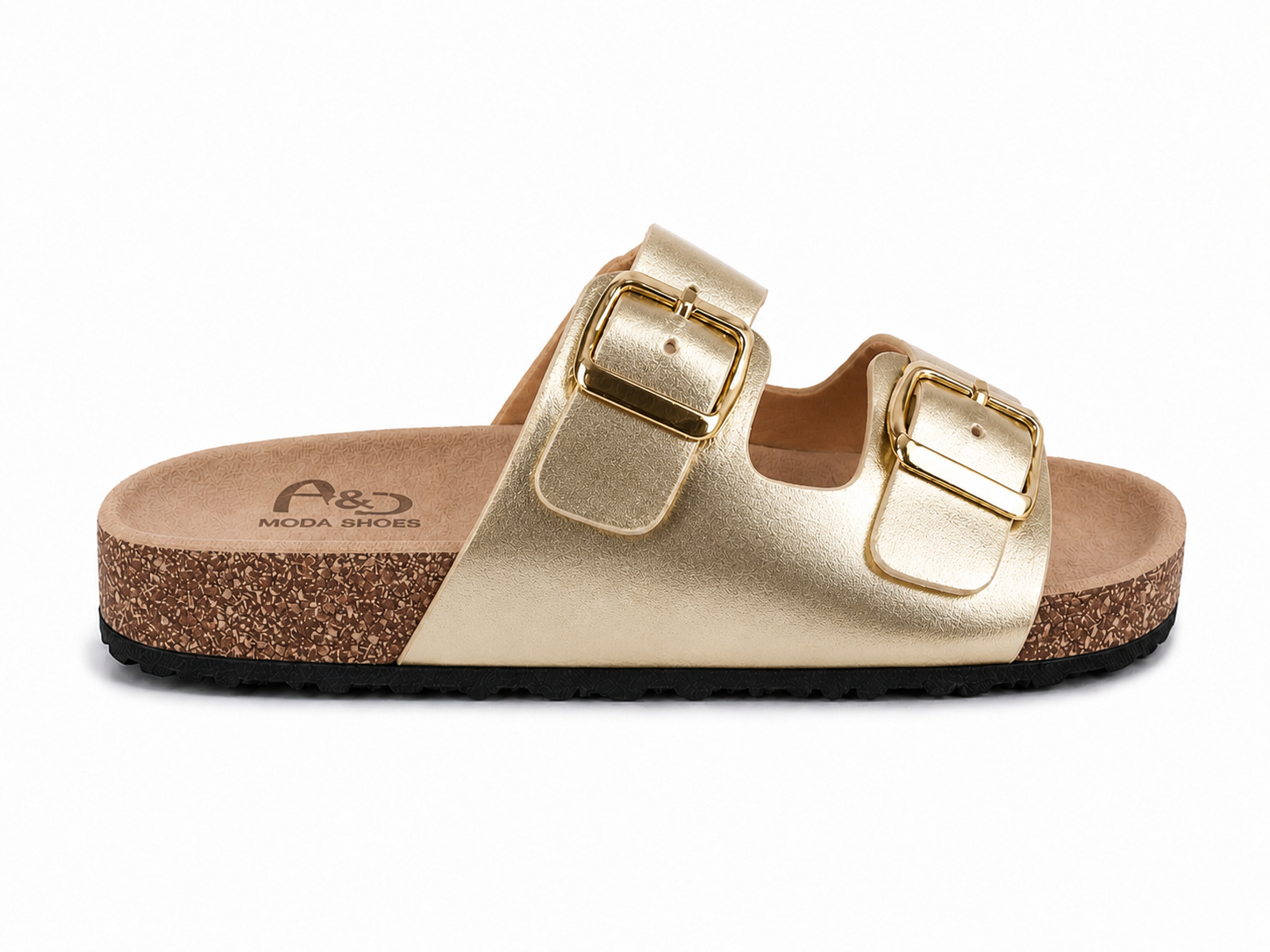 Sandalias de corcho con doble hebilla para mujer | Cómodas, ligeras y antideslizantes | Perfectas para verano