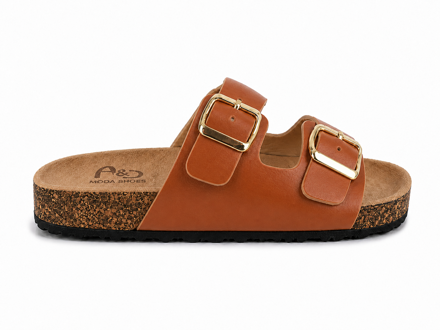 Sandalias de corcho con doble hebilla para mujer | Cómodas, ligeras y antideslizantes | Perfectas para verano