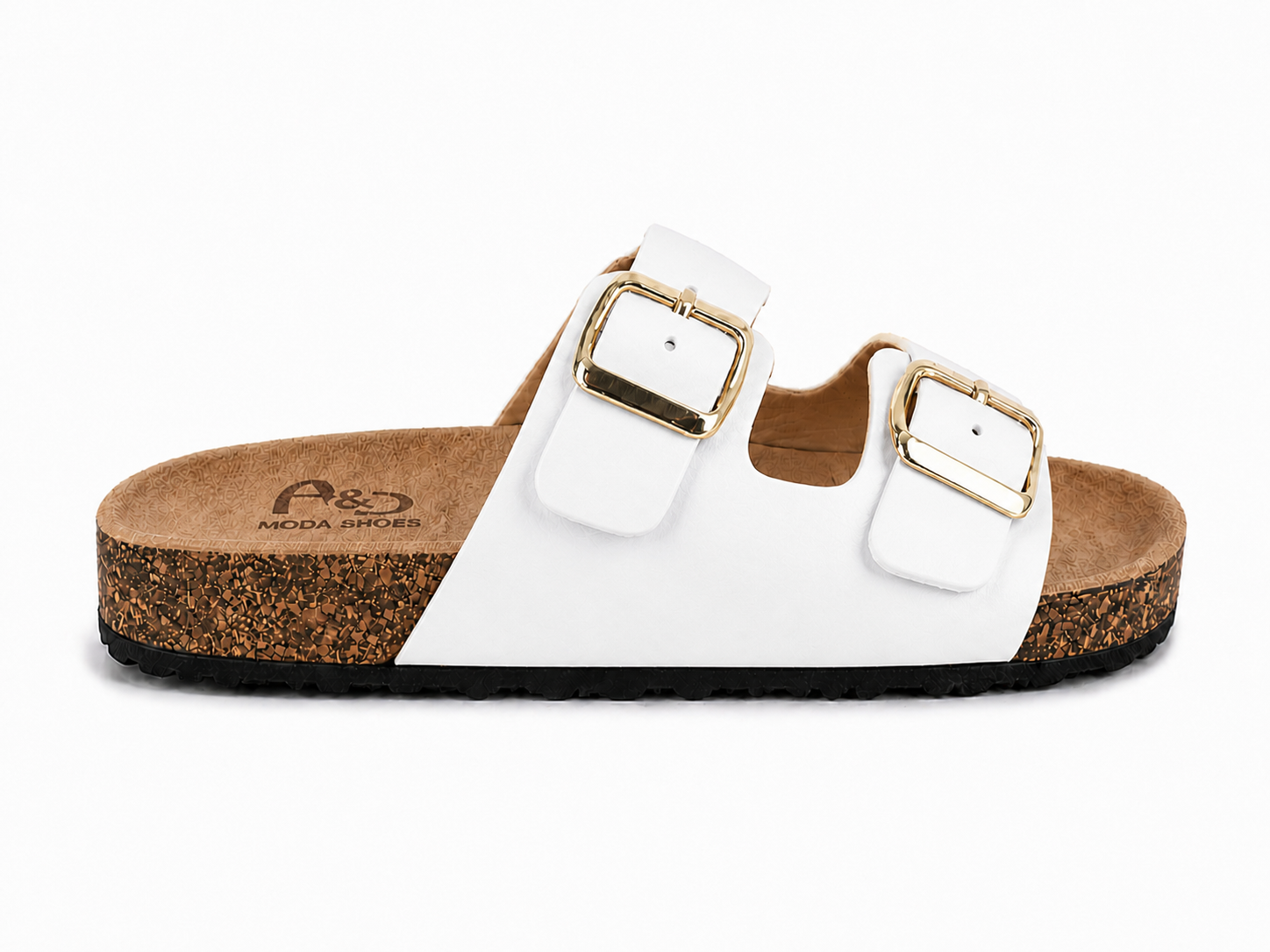 Sandalias de corcho con doble hebilla para mujer | Cómodas, ligeras y antideslizantes | Perfectas para verano