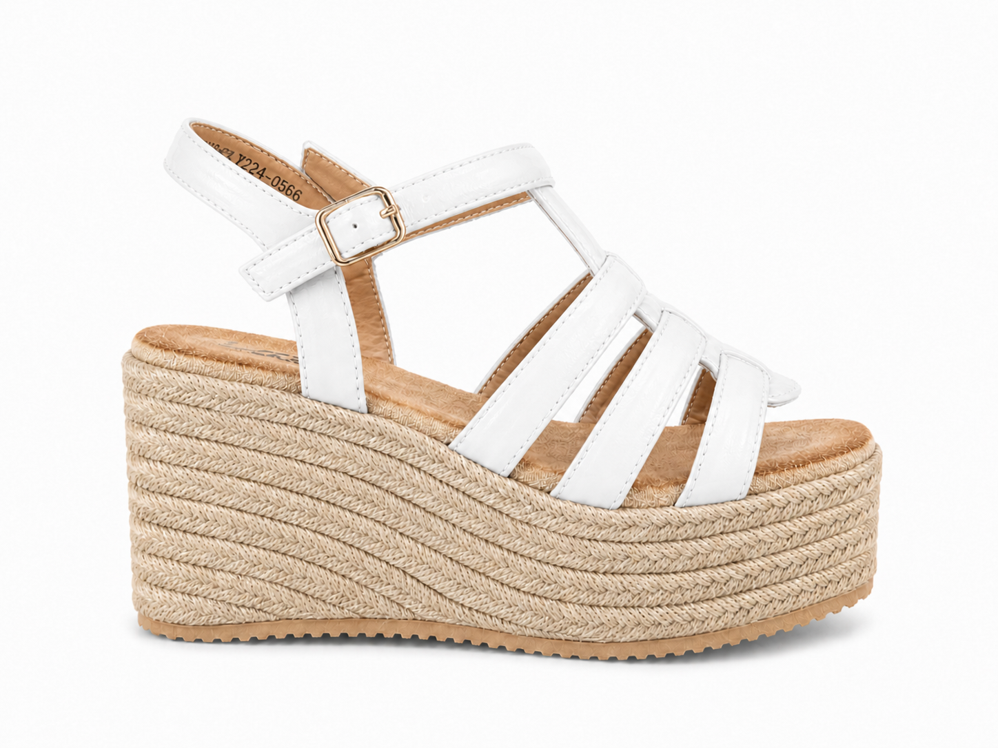 Sandalias de esparto con cuña y plataforma para mujer | Tiras anchas con hebilla ajustable | Cómodas y elegantes para verano