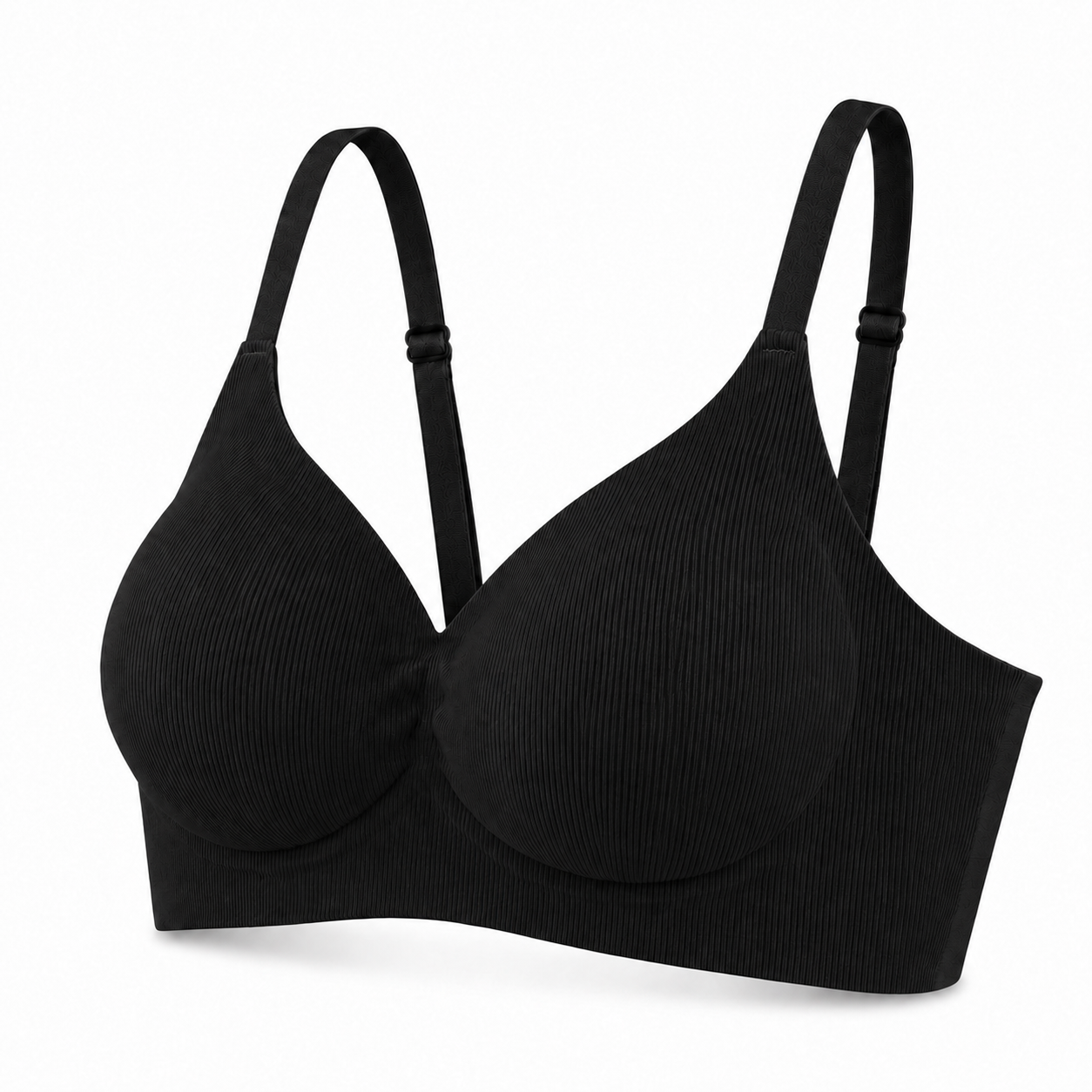 PACK 2 Leticia Sujetador sin aros para mujer, tejido canalé suave, copas moldeadas, tirantes ajustables y soporte cómodo para uso diario