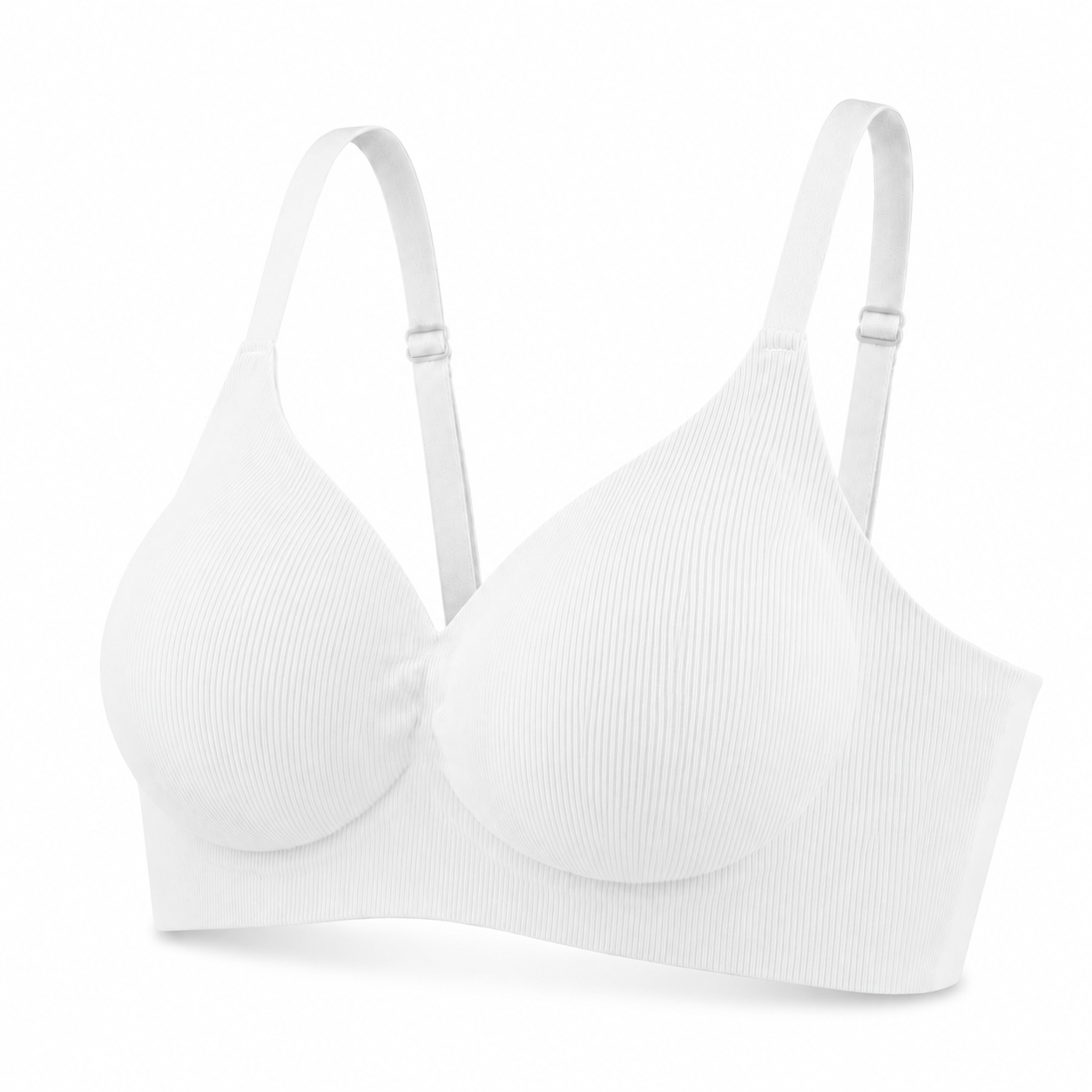 PACK 2 Leticia Sujetador sin aros para mujer, tejido canalé suave, copas moldeadas, tirantes ajustables y soporte cómodo para uso diario