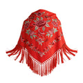 Manton de Flamenca Bordado – Ligero con Flecos (140 cm)